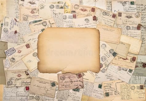 Vieilles Lettres Et Cartes Postales Affranchissement Antique Papier De