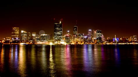 Perth City Night Lights Time Lapse 2012 Fusion Footage