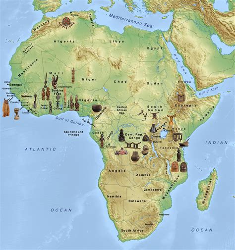 Physical Features Map Of Africa World Map