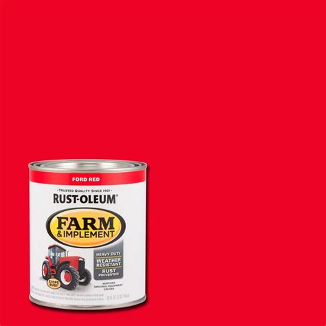 Rust Oleum 1 Qt Farm Equipment Ford Red Enamel Paint 2 Pack 280155