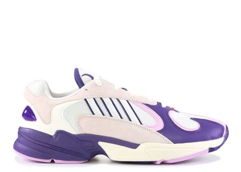 Resembling the character frieza, this pair features white mesh and leather across the upper while both purple and pink accents are used. Adidas Yung-1 Dragon Ball Z Frieza - kickstw