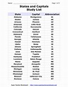 States And Capitals Printable List