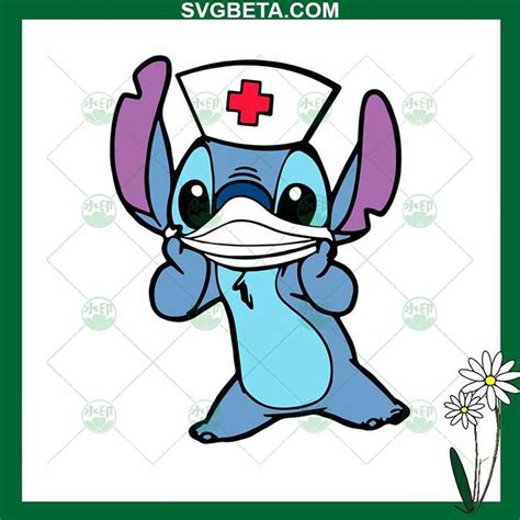 Disney Stitch Nurse Svglilo Stitch Nurse Svg Disney Nurse Wearing