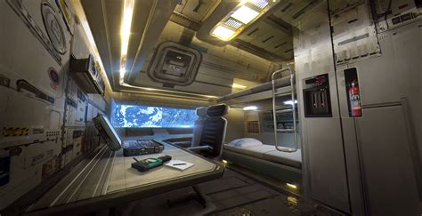 Artstation Cosmic Human Colony Station B S Spaceship Interior