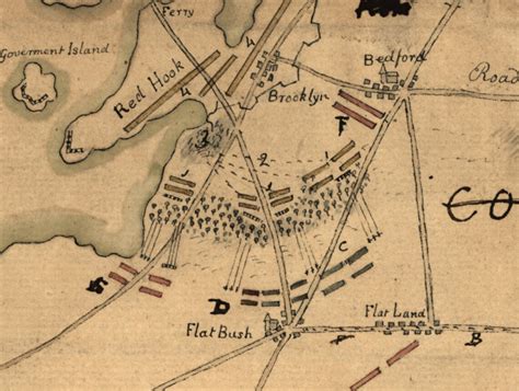Brooklyn Heights Battle Map Revolutionary War Etsy