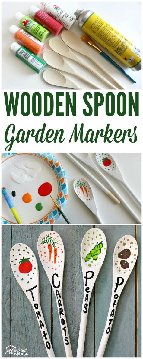 Wooden Spoon Garden Markers Juggling Act Mama