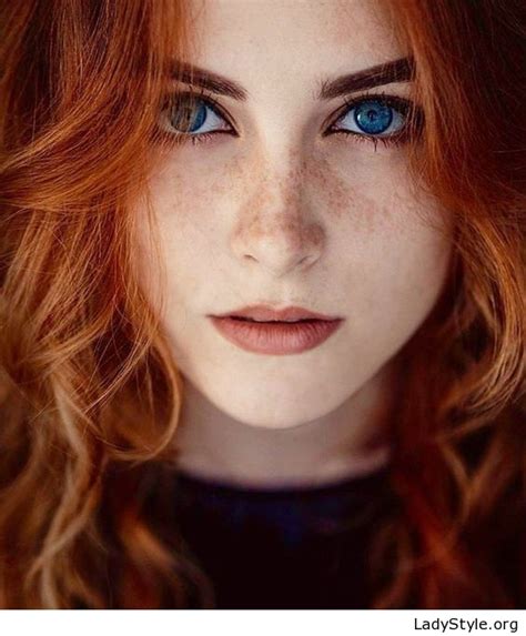 Blue eyes, on the other hand, are more common: Beauty with red hair and blue eyes - LadyStyle