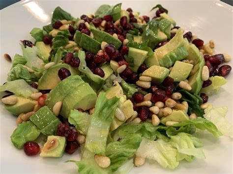 Pomegranate Toasted Pine Nut And Avocado Salad The Plant Based Dad
