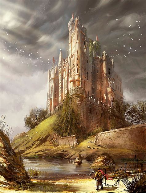 Fantasy Castle And Surrounding Life Fantasy City Fantasy Castle