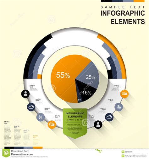 Abstract Pie Chart Infographics Stock Vector Illustration Of Menu