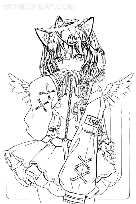 Neko Girl Coloring Pages