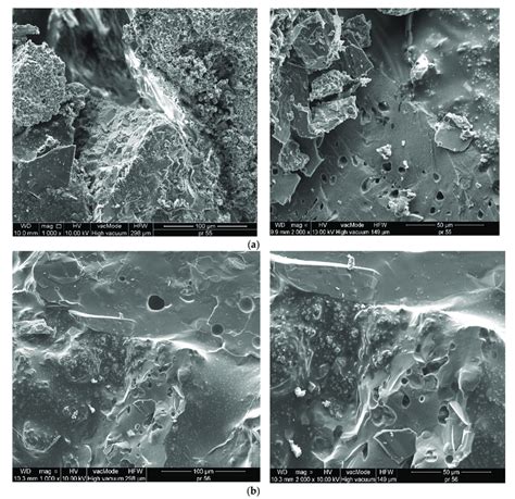 SEM microstructures of mineral-asphalt mixtures (1000× and ...