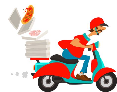 Fast Clipart Delivery Man Pizza Delivery Man Png Transparent Png