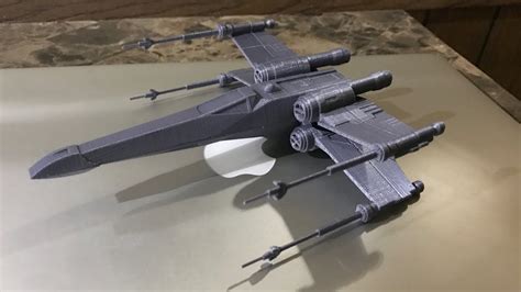 Starwars X Wing Fighter 3d Print From Thingiverse Youtube