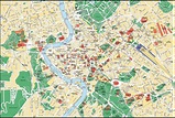 Large detailed street map of Rome city center. Rome city center large ...
