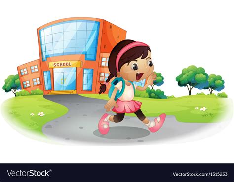 A Cute Student Going Home From School Royalty Free Vector