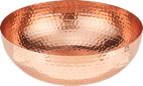 Creative Co Op Round Hammered Metal Bowl 14 L X 14 W X 45 H