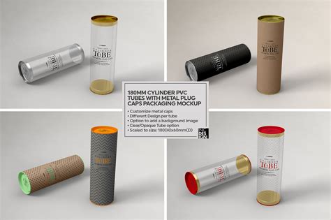 Cylinder 180mm Tube Packaging Mock Up By Inc Design Studio Thehungryjpeg