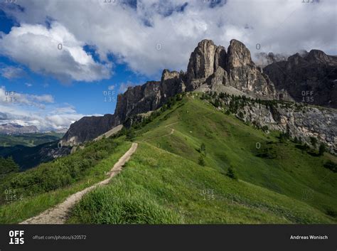 Gardena Pass In The Dolomites Region In South Tyrol Italy Stock Photo