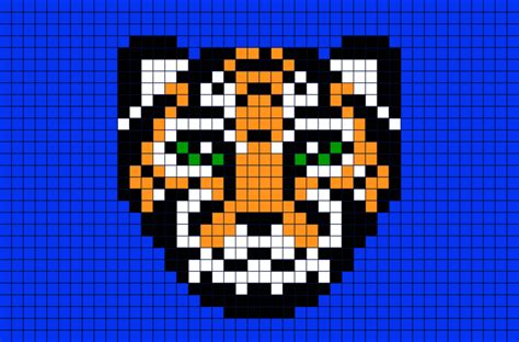 Tiger Pixel Art Pixel Art Pixel Art Grid Art