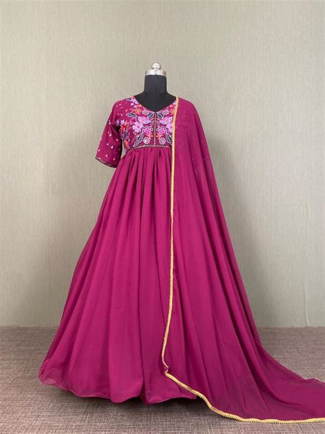 Exclusive Designer Wear Heavy Sequence Embroidery Work Pink Ethnic