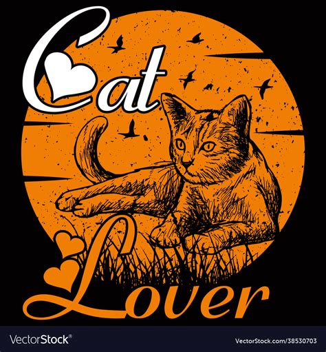 Cat Lover T Shirt Royalty Free Vector Image Vectorstock