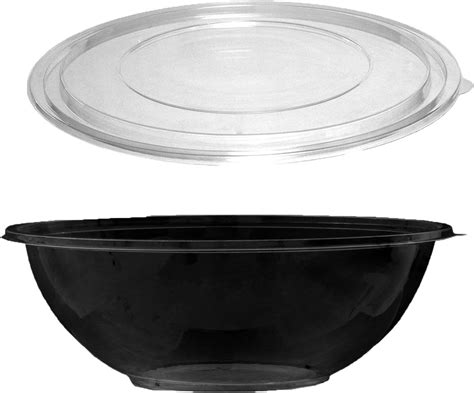 Party Essentials Soft Plastic 320 Ounce Serving Catering Bowls Black With Clear