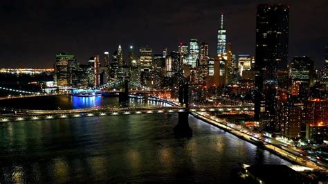 New York Skyline At Night Screensaver Hd Nyc Skyline Long