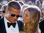 File photo of Brad Pitt and wife Jennifer Aniston arriving at the Emmy ...