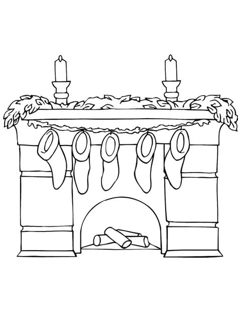 Printable Christmas Fireplace Coloring Page Download Print Or Color