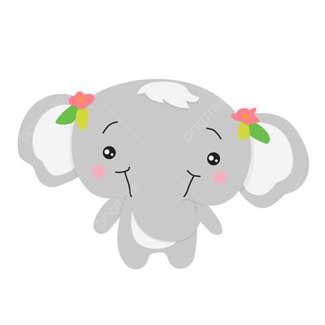 Vector Animal Cute Elephant Gray Decoration Early Education Cute Png