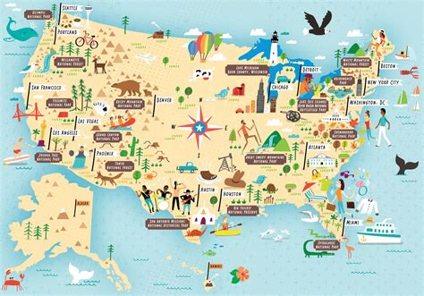 Illustrated Map Of Us National Parks By Nate Padavick Illustrated Map