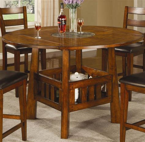 Coaster Lavista Roundsquare Counter Height Table With Lazy Susan