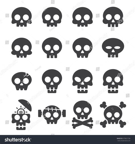 Skull Icon Set Stock Vector Royalty Free 379621156 Shutterstock