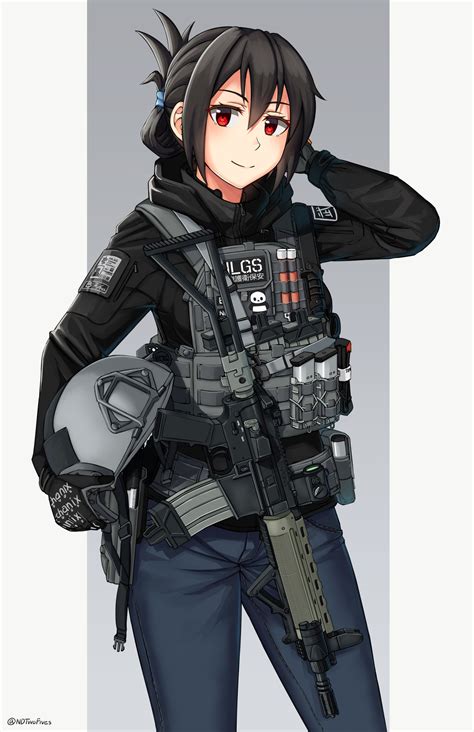 Rarts Tactical Anime Girl Original Character Digital Art By