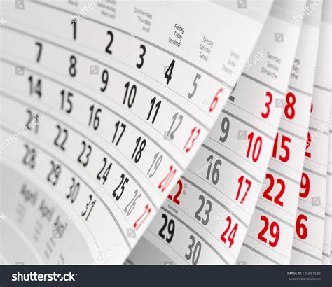 Close Up A Calendar Page Stock Photo 125681588 Shutterstock