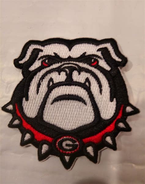 2 Uga Georgia Bulldogs Vintage Embroidered Iron On Patches Patch Lot