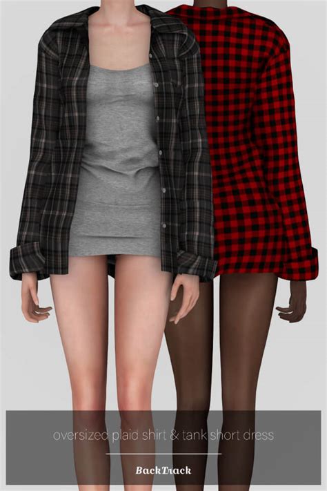 Sims 4 Oversized Plaid Shirt Acc The Sims Game