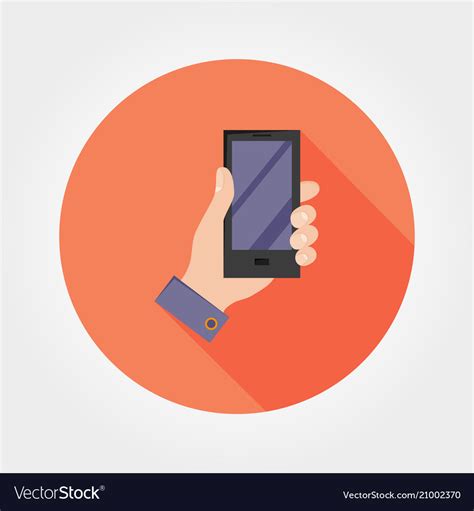 Hand With Phone Icon Flat Royalty Free Vector Image