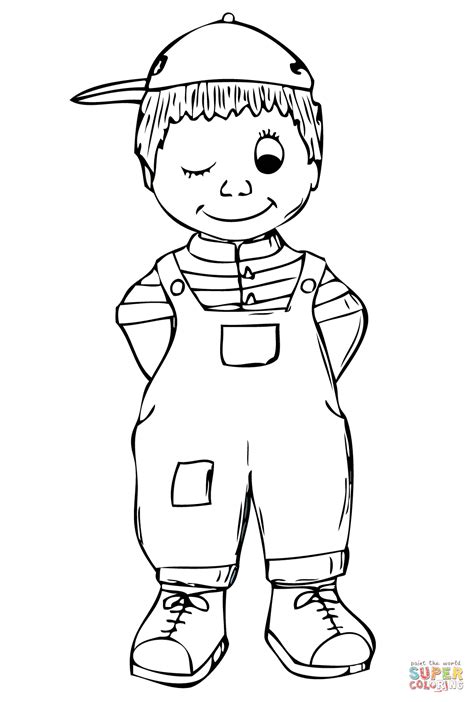 Little Boy Standing Coloring Pages