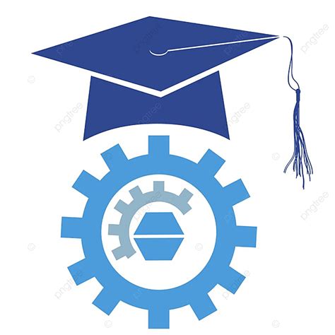 Tapa De Birrete De Graduación Aislada Con Logotipo De Engranaje De