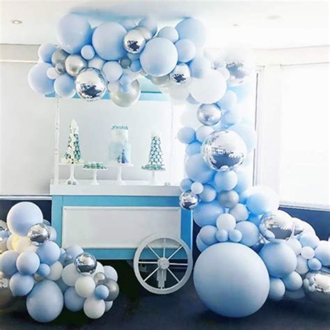Buy 141 Pcs Blue Silver Balloon Garland Kit Macaron Metal Balloon Arch