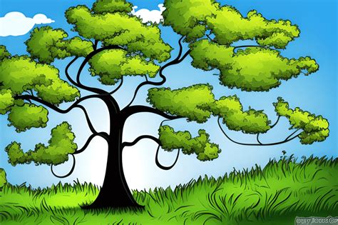Beautiful Cartoon Tree Graphic · Creative Fabrica