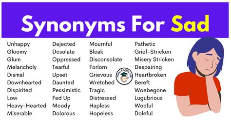Other Words For Sad Depressed Synonyms For Sad Engdic