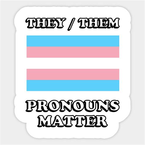 Pronouns Matter Trans Flag They Them Pronouns Matter Sticker