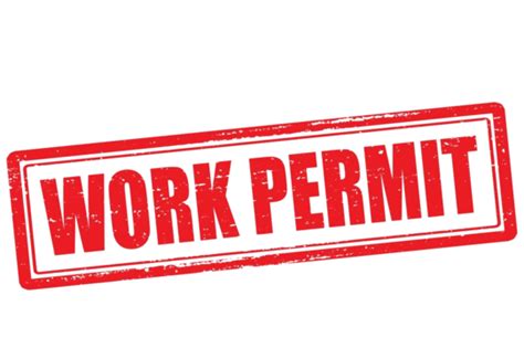 Work Permit Text Red Work Vector Text Red Work Png And Vector With