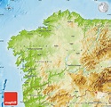 Physical Map of Galicia
