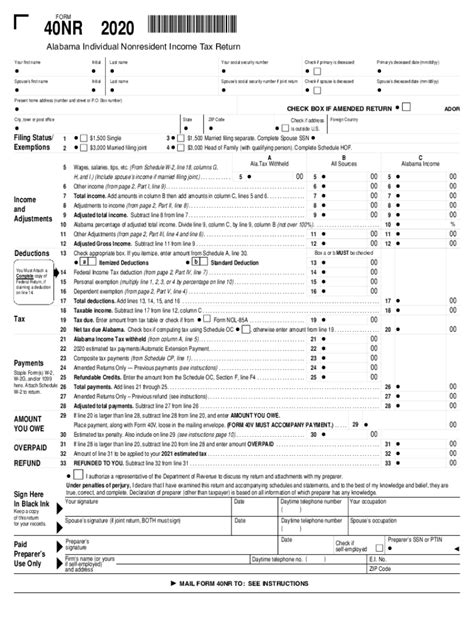 2020 Form Al Dor 40nr Fill Online Printable Fillable Blank Pdffiller