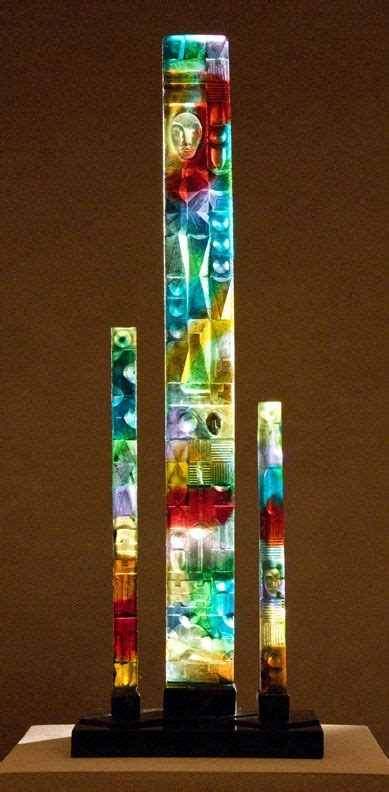 Totem To Dreamtime 34 Tall Cast Glass And Bronze By Delinda Vannebrightyn Glass Art Glass