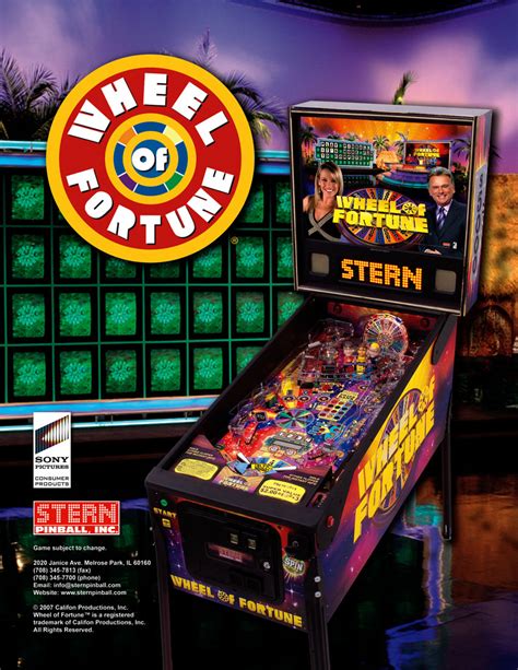 The Arcade Flyer Archive Pinball Machine Flyers Wheel Of Fortune